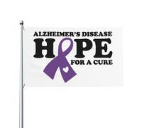 Drapeaux De Jardin Sensibilisation À L'Espoir De Guérir La Maladie D'Alzheimer Drapeaus Décoratif Résistant Bannière Jardins Durable Bannières Extérieure Pour Festivals Défilé Fête 90X150Cm