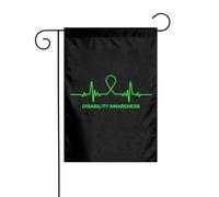 Drapeaux De Jardin Sensibilisation Au Handicap : Battement De Cœur Drapeaus Décoratif Imperméabiliser Drapeau Fierté Couleurs Vives Bannière Jardins Pour Festivals Défilé Balcon 30X45CM