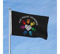 Drapeaux De Jardin Sensibilisation Aux Maladies Rares Double Face Drapeau Jardin Suspendre Bannière Décorative Pour D'Intérieur Porche Bureaux 3X5 Ft