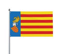 Drapeaux De Jardin Senyera Valenciana De L'Estatut De Benicàssim Drapeaux Décoratifs D'Extérieur Résistant Bannières Extérieure Pour Défilé Pelouse Décoration 90X150 CM