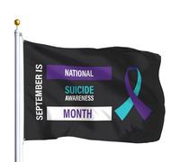 Drapeaux De Jardin Septembre Est Le Mois National De Sensibilisation Au Suicide Drapeau Fierté Imperméabiliser Bannière Jardins Résistant Drapeaus Décoratif Pour Balcon Défilé Festivals 90X152CM