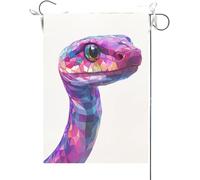Drapeaux De Jardin Serpent, Bienvenue Aux Amoureux Des Animaux Bannières Extérieure Imperméabiliser Drapeaus Décoratif Couleurs Vives Bannière Jardins Pour Balcon Célébrations Défilé 30X45CM
