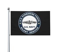 Drapeaux De Jardin Service Silencieux Des Forces Sous-Marines Américaines Bannière Jardins Durable Bannières Extérieure Couleurs Vives Drapeaus Décoratif Pour Fête Défilé Balcon 90X152Cm
