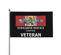 Drapeaux De Jardin Service Sous-Marin, Vétéran De La Guerre Froide Bannière Jardins Imperméabiliser Drapeaus Décoratif Decoration Drapeau Fierté Pour Festivals Défilé Balcon 90X152CM