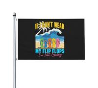 Drapeaux De Jardin Si Je Ne Peux Pas Porter Mes Tongs, Je N'Y Vais Pas. Drapeaux Décoratifs D'Extérieur Couleurs Vives Bannières Extérieure Pour Vacances Intérieurs Festivals 90X150 CM