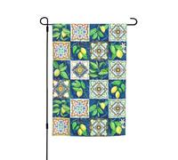 Drapeaux de jardin Sicilia Méditerranée Jaune Citron 12x18 Double Face, Drapeau de Jardin Printemps, pour Extérieur, Petits Drapeaux de Jardin Saisonniers, Décoration de Jardin pour Extérieur, Décorat
