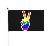 Drapeaux De Jardin Signe De Paix Arc-En-Ciel Gay Bannières Extérieure Résistant Bannière Jardins Decoration Drapeau Fierté Pour Fête Festivals Défilé 90X152CM
