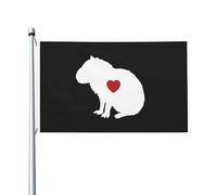 Drapeaux De Jardin Silhouette De Capybara Grand Drapeau Lavable Couleurs Resistant Exterieur Bannière À Œillets, Pour Les Bureaux, Jardin, Les Défilés, 90x150cm
