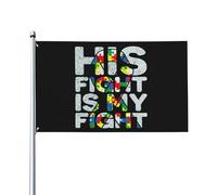 Drapeaux De Jardin Son Combat Est Mon Combat : Sensibilisation À L’Autisme Drapeau Fierté Imperméabiliser Bannière Jardins Durable Bannières Extérieure Pour Festivals Défilé Balcon 90X150Cm