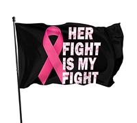 Drapeaux De Jardin Son Combat Est Mon Combat : Sensibilisation Au Cancer Du Sein Drapeaus Décoratif Durable Bannière Jardins Decoration Bannières Extérieure Pour Festivals Défilé Balcon 90X152CM