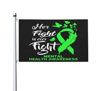 Drapeaux De Jardin Son Combat Est Notre Combat : Sensibilisation À La Santé Mentale Drapeau Fierté Imperméabiliser Drapeaus Décoratif Decoration Bannière Jardins Pour Fête Défilé Balcon 90X150Cm