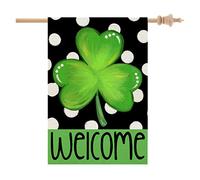 Drapeaux De Jardin St Patricks Day Green Shamrock Welcome Big Premium Pelouse Drapeaux Résiste Aux Intempéries Garden Flag Pour Patio Ferme S