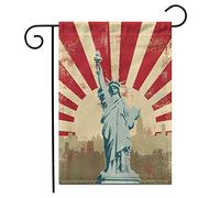 Drapeaux De Jardin Statue Of Freedom New York City Vectornational Park Poster Vintage Wyoming America Toutes Les Saisons Garden Flag Décorations Pelouse Drapeaux Pour Célébrations Ferme M