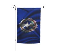 Drapeaux De Jardin Style De La Soie Des Îles Mariannes Du Nord Bannière Jardins Durable Drapeau Fierté Couleurs Vives Drapeaus Décoratif Pour Balcon Défilé Fête 30X45CM