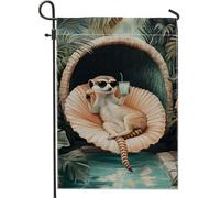 Drapeaux De Jardin Suricate De Plage D'Été Animal Tropical Coloré 30X45Cm Drapeau De Festival Avec Œillets Décoratif Décoration Bannière Pour Chambres Anniversaires Événement