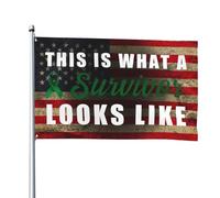 Drapeaux De Jardin Survivant De La Sensibilisation Au Cancer Du Foie Drapeau Paysage Renforcé Avec Personnalisés Bannière À Œillets, Pour Les Bureaux, Les Défilés, Balcon, 90X150Cm