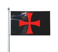 Drapeaux De Jardin Symbol Of The Knights Templar Drapeau Extérieur Coupe-Vent Et Étancheune Pelouse Drapeaux Pour Jardinage Patio Ferme 90X150 CM