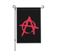 Drapeaux De Jardin Symbole De L'Anarchie Coupe-Vent Et Étancheune Treer Drapeau Résiste Aux Intempéries Bannière Extérieure Pour Patio Célébrations 30X45Cm