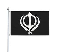 Drapeaux De Jardin Symbole Sikh, Religion Sikhe Drapeau Fierté Decoration Drapeaus Décoratif Résistant Bannière Jardins Pour Fête Festivals Défilé 90X150Cm