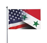 Drapeaux De Jardin Syria And Usa Toutes Les Saisons Pelouse Drapeaux Décorations Drapeau Extérieur Pour Patio Jardinage Ferme 90X150 Cm
