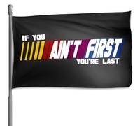 Drapeaux de jardin Talladega pour l'extérieur - BURIUS If You Ain't First You're Last - Bannières pour décorations extérieures pour drapeaux de cour pour chambres de gars - Drapeaux d'extérieur et