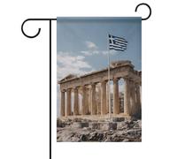 Drapeaux De Jardin Temple Du Parthénon En Grèce Résiste Aux Intempéries Drapeau Extérieur Premium Pelouse Drapeaux Pour Célébrations Patio 30X45Cm