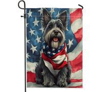 Drapeaux de jardin terrier écossais 4 juillet 30,5 x 45,7 cm double face pour décoration extérieure, drapeau de maison en toile pour animal de compagnie, petit drapeau de pelouse