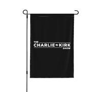 Drapeaux de jardin The Charlie Kirk Show 12"x18" Bannière double face sans mât