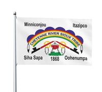 Drapeaux De Jardin The Cheyenne River Sioux Tribe Drapeau Fierté Imperméabiliser Drapeaus Décoratif Durable Bannières Extérieure Pour Défilé Fête Festivals 90X152CM