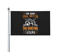 Drapeaux De Jardin The Man The Myth The Hunting Legend Drapeau Fierté Imperméabiliser Drapeaus Décoratif Couleurs Vives Bannière Jardins Pour 90X152CM
