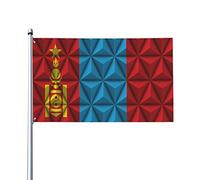 Drapeaux De Jardin The Mongolian People'S Republic With Polygon Effect Bannière Jardins Durable Bannières Extérieure Résistant Drapeaus Décoratif Pour Festivals Fête Défilé 90X152CM