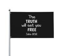 Drapeaux De Jardin The Truth Will Set You Free John 8 32 Drapeaus Décoratif Durable Bannière Jardins Decoration Drapeau Fierté Pour Festivals Défilé Fête 90X152CM