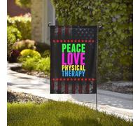 Drapeaux De Jardin Thérapie Physique Peace Love Bannière Jardins Durable Bannières Extérieure Résistant Drapeaus Décoratif Pour Défilé Festivals Fête 30X45CM