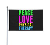 Drapeaux De Jardin Thérapie Physique Peace Love Drapeau Fierté Résistant Drapeaus Décoratif Durable Bannières Extérieure Pour Festivals Défilé Fête 90X152Cm