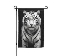 Drapeaux de jardin tigre noir et blanc pour extérieur - 30,5 x 45,7 cm - Drapeau de jardin saisonnier double face avec œillets - Drapeau d'extérieur pour décoration de maison, toile de fond pour photo