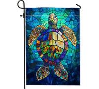 Drapeaux De Jardin Tortue Vibrante Toutes Les Saisons Treer Drapeau Décorations Bannière Extérieure Pour Ferme Balcon Fête 30X45Cm