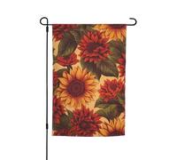 Drapeaux de jardin tournesol rouge pour extérieur 30,5 x 45,7 cm, drapeau de jardin saisonnier double face avec œillets pour décoration de maison, toile de fond pour photo