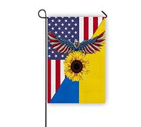 Drapeaux De Jardin Tournesol Ukrainien Américain Décorations Pelouse Drapeaux Toutes Les Saisons Drapeau Extérieur Pour Patio Ferme 30X45Cm