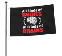 Drapeaux De Jardin Tous Types De Corps, Tous Types De Cerveaux Drapeaux Décoratifs D'Extérieur Classique Bannière De Jardin Pour Fête Pelouse Jardins 90X150 Cm