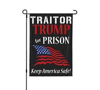 Drapeaux De Jardin Traitor Is Going To Jail Décorations Bannière Extérieure Coupe-Vent Et Étancheune Pelouse Drapeaux Pour Jardinage Patio S