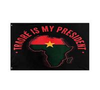 Drapeaux De Jardin Traoré Est Mon Président Burkina Faso Ibrahim Traoré Garden Flag Coupe-Vent Et Étancheune Bannière Extérieure Pour Célébrations Balcon Fête Ferme 90X150 Cm