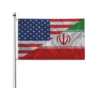 Drapeaux De Jardin Triangle Amérique-Iran Drapeau Fierté Résistant Bannière Jardins Durable Drapeaus Décoratif Pour Fête Festivals Balcon 90X152CM