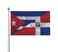 Drapeaux De Jardin Triangle Cuba Cubains Et République Dominicaine Drapeau Fierté Durable Bannières Extérieure Résistant Bannière Jardins Pour Défilé Balcon Festivals 90X152CM
