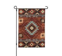 Drapeaux De Jardin Tribu Amérindienne Navajo Retrona Aztèque Du Sud-Ouest Suspendre Drapeaux De Cour Imperméable Bannière Pour Porche Fête Maison 12X18 Inch