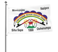 Drapeaux De Jardin Tribu Sioux De La Rivière Cheyenne Bannières Extérieure Décoratif Drapeaux Décoratifs D'Extérieur Pour Cour Extérieurs Intérieurs 90X150 CM