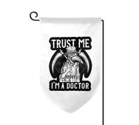 Drapeaux De Jardin Trust Me I'M A Doctor I Medieval Plague Doctor Pelouse Drapeaux Coupe-Vent Et Étancheune Treer Drapeau Résiste Aux Intempéries Garden Flag Pour Patio Célébrations Balcon Fête M