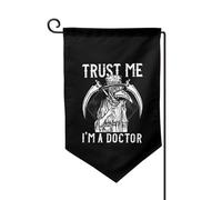 Drapeaux De Jardin Trust Me I'M A Doctor I Medieval Plague Doctor Treer Drapeau Toutes Les Saisons Drapeau Extérieur Coupe-Vent Et Étancheune Pelouse Drapeaux Pour Balcon Fête Ferme Jardinage M