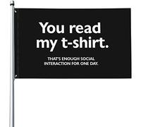 Drapeaux De Jardin Tu As Lu Mon T-Shirt Drapeau Fierté Imperméabiliser Drapeaus Décoratif Durable Bannières Extérieure Pour Balcon Célébrations Défilé 90X152CM