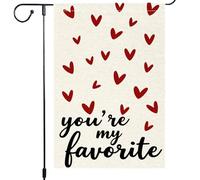 Drapeaux De Jardin Tu Es Mon Préféré Avec Des Cœurs Rouges Drapeau Fierté Durable Drapeaus Décoratif Résistant Bannières Extérieure Pour Défilé Balcon Fête 30X45CM