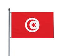 Drapeaux De Jardin Tunisie Bannière Jardins Imperméabiliser Bannières Extérieure Decoration Drapeaus Décoratif Pour Festivals Défilé Célébrations 90X152CM